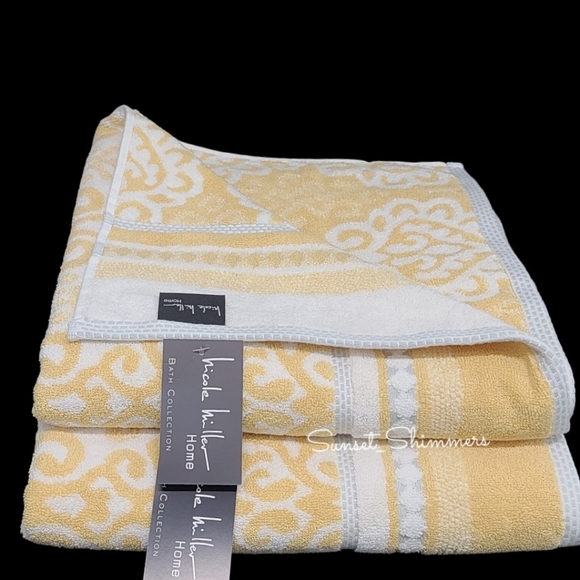 Nicole Miller Bath Nicole Miller 6pc Plush Damask Towel Set Yellow